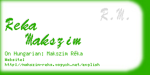 reka makszim business card